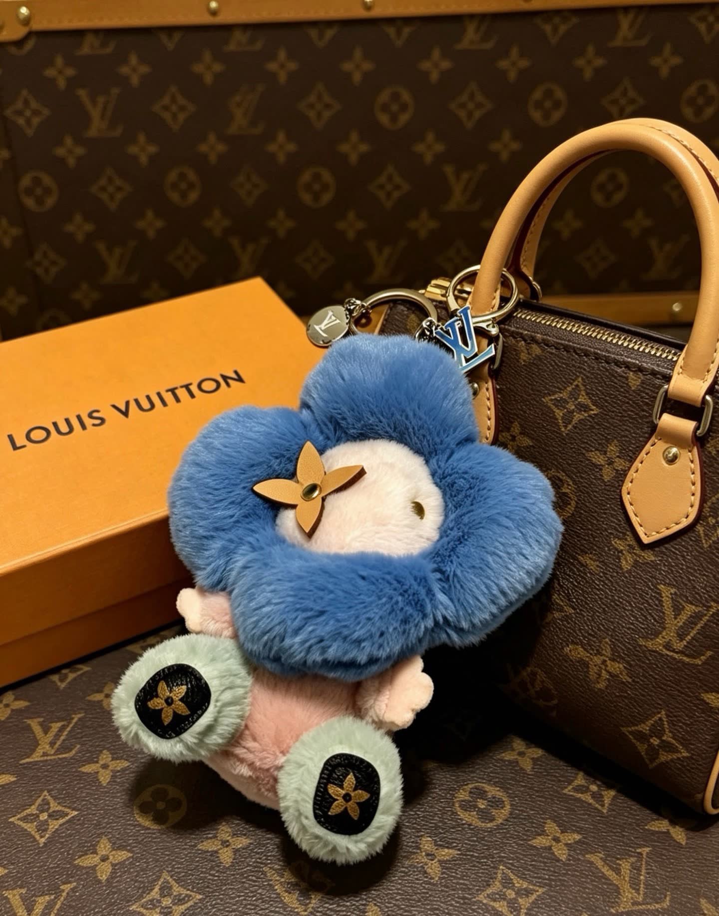 Louis Vuitton Blue Flower Keychain